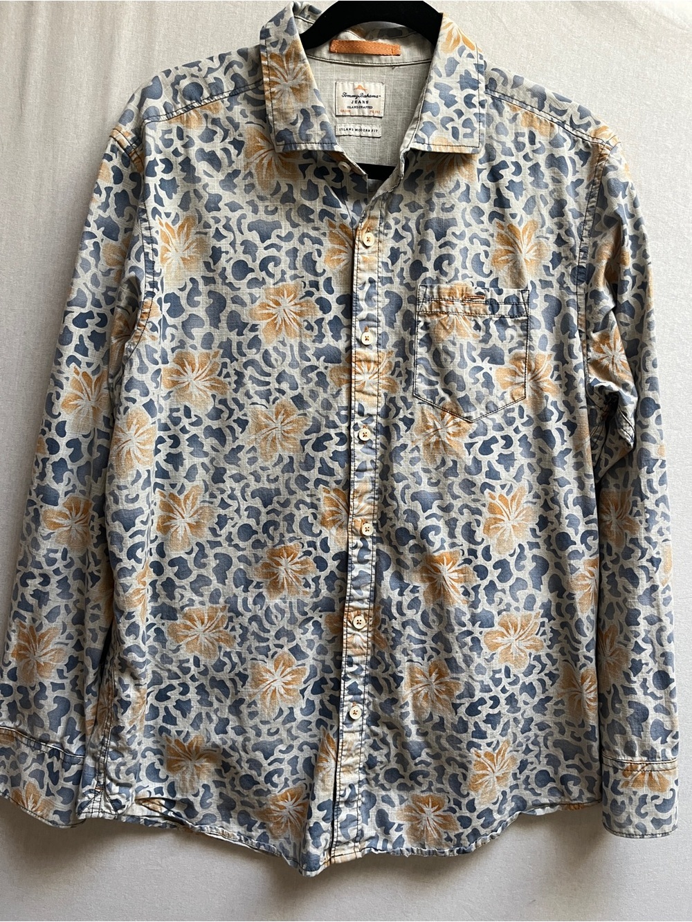 Tommy Bahama Jeans Island Modern Fit Floral Long Sleeve Button Down Shirt M